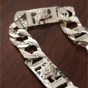 Versace style bracelet 925 sterling silver 8.5 inches